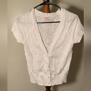 Mossimo Supply Co (Target Brand) White Short Sleeve Overshirt with Buttons